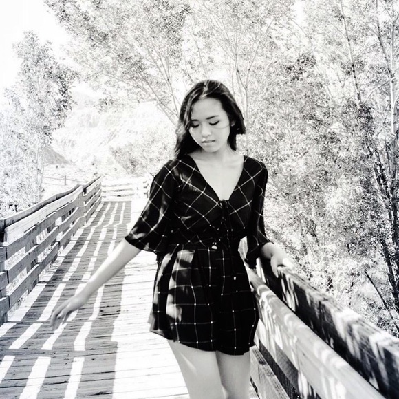 Entry Black Checkered romper - Picture 3 of 3